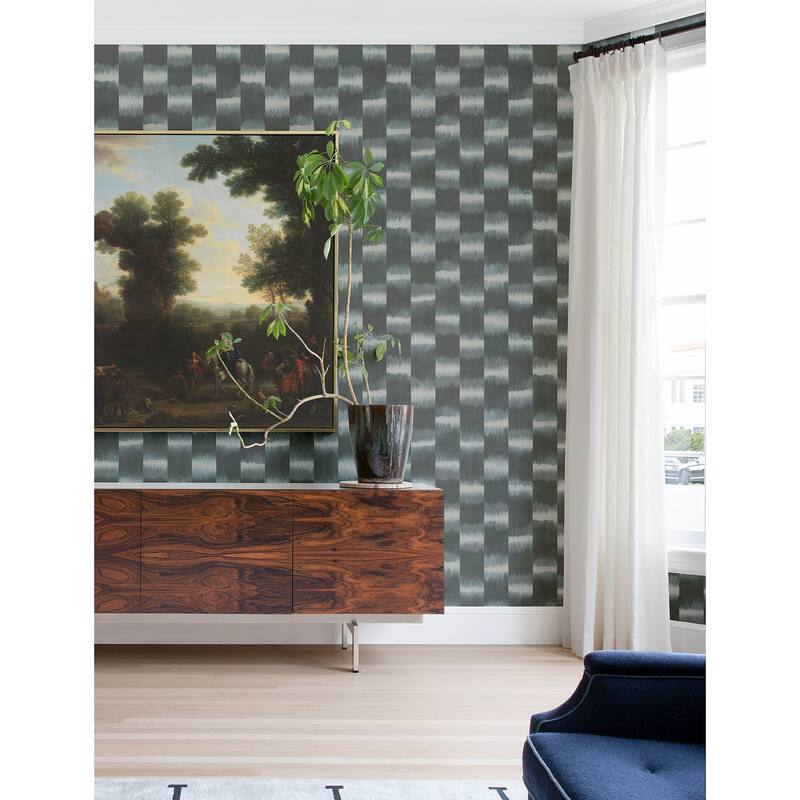 A-Street Prints Baldwin Slate Shibori Stripe Wallpaper