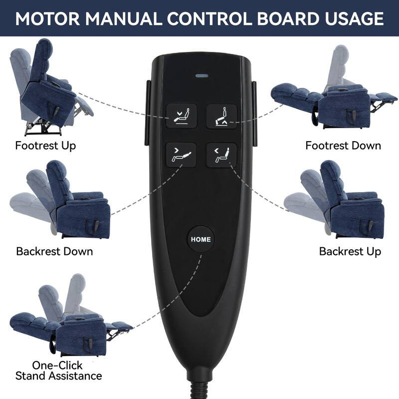 Dual Motor Infinite Position Power Lift Recliner Chair with Power-Remote, Heat Massage and Heavy Duty Motion Mechanism