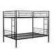 preview thumbnail 4 of 5, Modern Style Full over Full Metal Bunk Bed with 2-Side Ladder and Full-Length Guardrail, Space-saving, Black