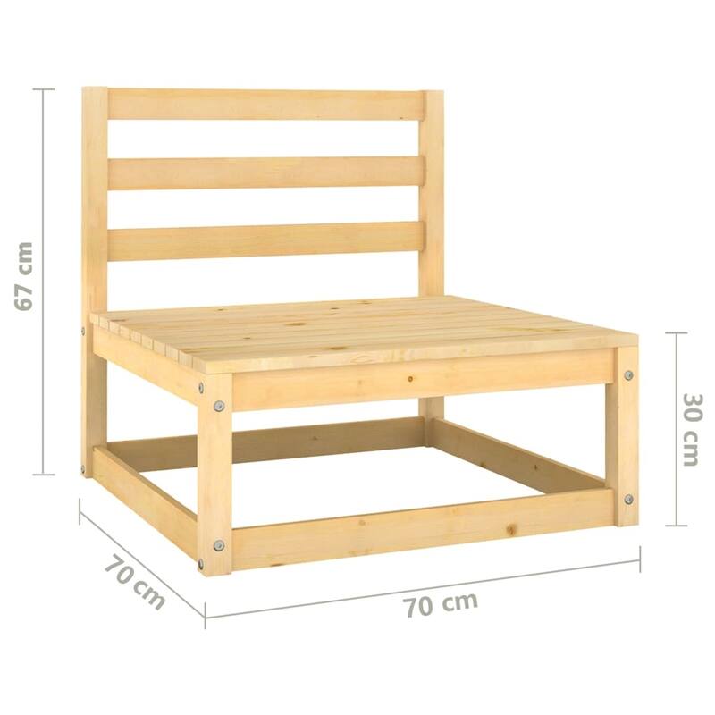 vidaXL Patio Furniture Outdoor Sectional Set with Cushions Solid Wood Pine