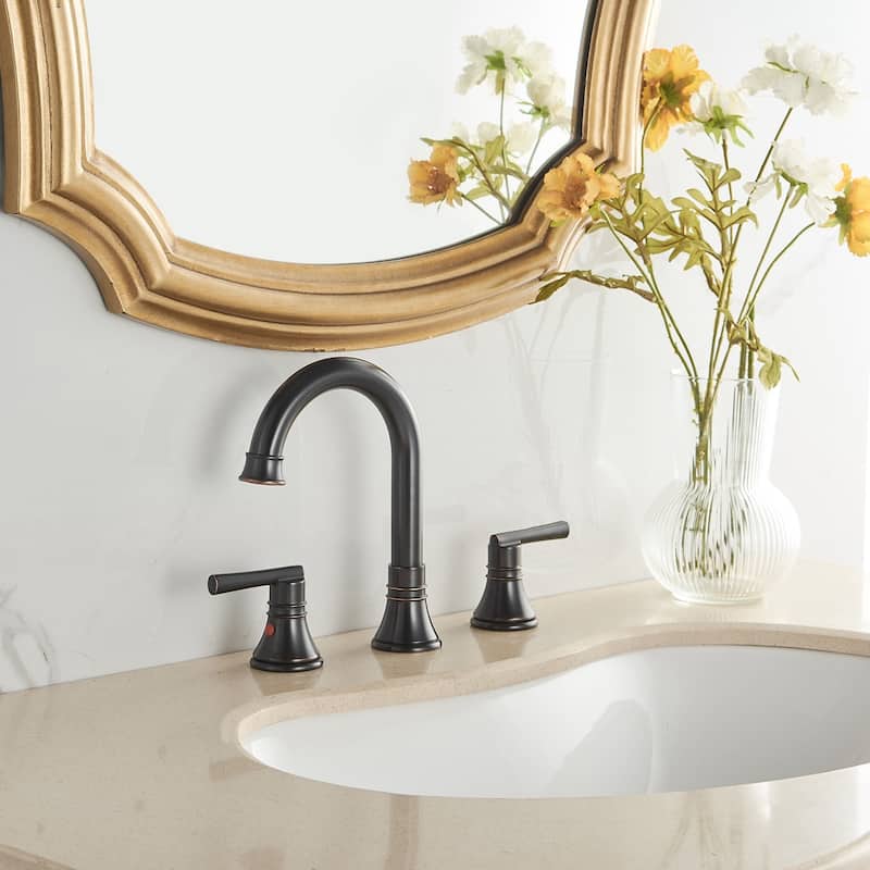 Modern 2-Handle Bathroom Faucet with Pop Up Drain Stopper