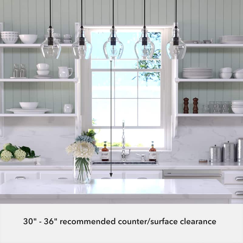 Hunter Maple Park 5 Light Linear Cluster Ceiling Light - Kitchen Island, Dining room, Modern Farmhouse, Contemporary - 42"