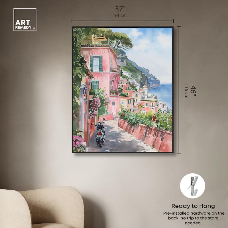 Lush Coastal Villa Canvas by Art Remedy