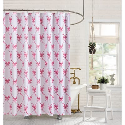 Abigail Bow Fabric Shower Curtain
