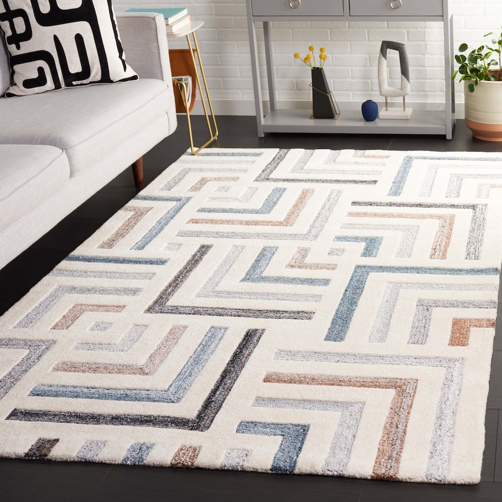 SAFAVIEH Handmade Fifth Avenue Leliana Mid-Century Modern Wool Rug