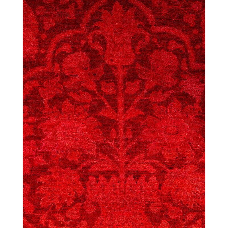Overdyed, One-of-a-Kind Hand-Knotted Area Rug - Orange - 6' 1" x 8' 10"