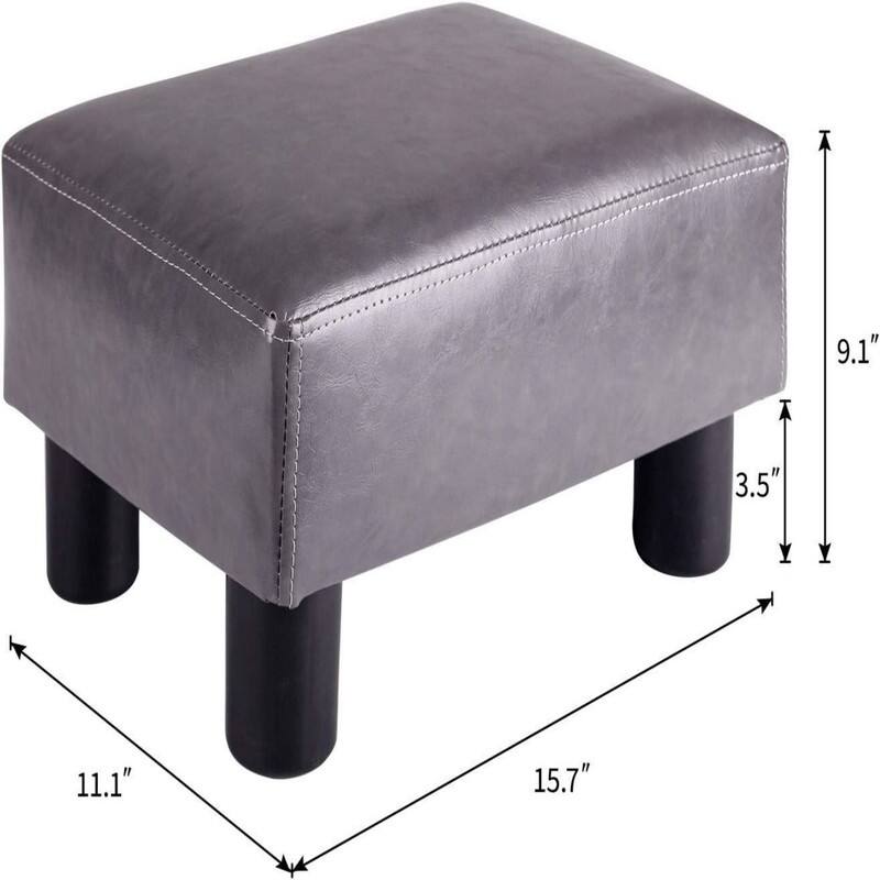 Small Ottoman Footrest PU Faux Leather