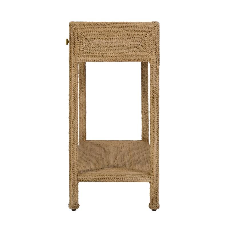 Como 31.5 in. W Rectangular Banana Leaf 1 Drawer Console Table with Lower Open Shelf