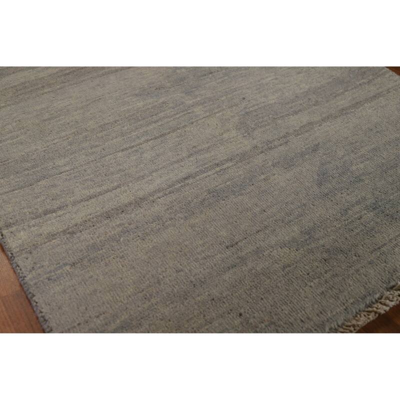 Modern Stripe Gabbeh Oriental Rug Hand-Knotted Wool Carpet - 2'8"x 4'0"