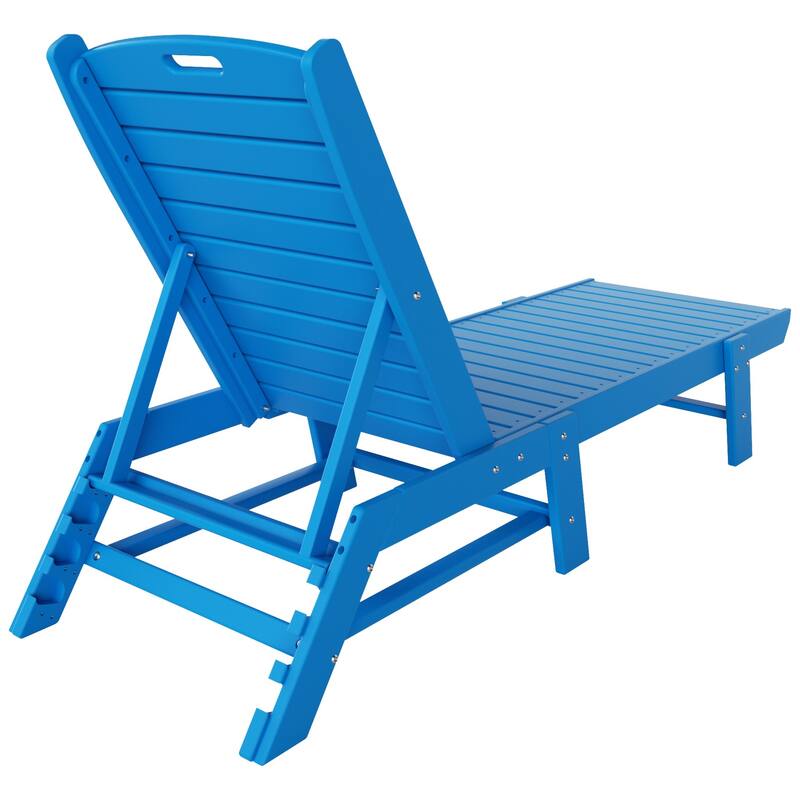 Laguna Hdpe All Weather Outdoor Patio Pool Reclining Armless Chaise Lounges With Square Side Table (3-Piece Set)