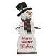 preview thumbnail 1 of 0, Warm Winter Wishes Snowman Metal Figurine for Holiday Decor - 5” L x 9.25” W x 17.50” H White-Red-Black