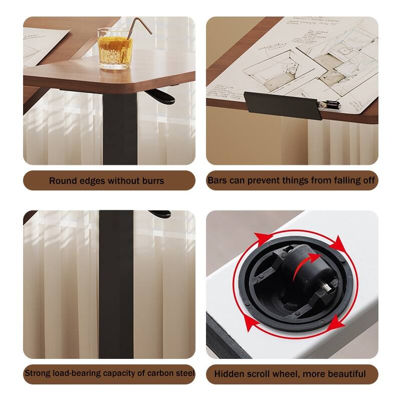 Overbed Bedside Desk, Mobile Rolling Laptop Stand, Tilting Office Desk, Height Adjustable Tray Bedside Table