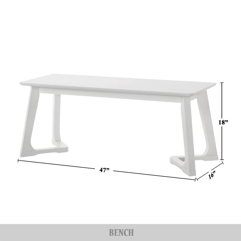 CraftPorch Mid-century Modern Upholstered Dining Chair and Wooden Bench (Set of 5)