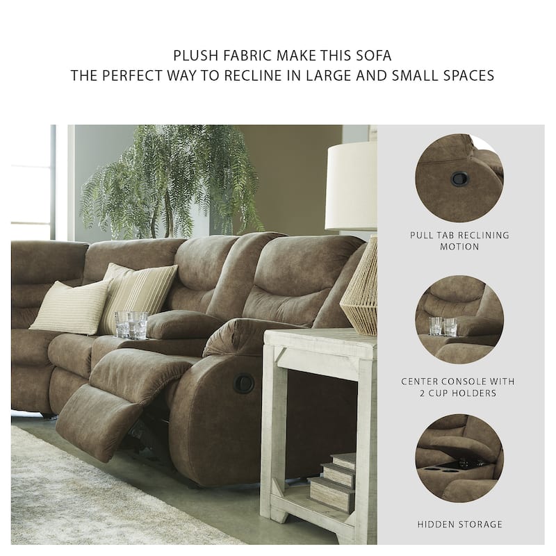 Signature Design by Ashley Partymate 2-Piece Reclining Sectional - 113"W x 99"D x 40"H