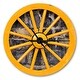 preview thumbnail 7 of 8, Designart 'Yellow wooden Wagon Wheel Country' Oversized Farmhouse Wall CLock