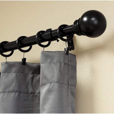 Mordern Round Ball Adjustable Curtain Rod with Curtain Rings