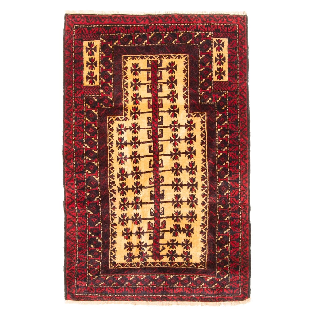 ECARPETGALLERY Hand-knotted Teimani Beige Wool Rug - 2'8 x 4'1