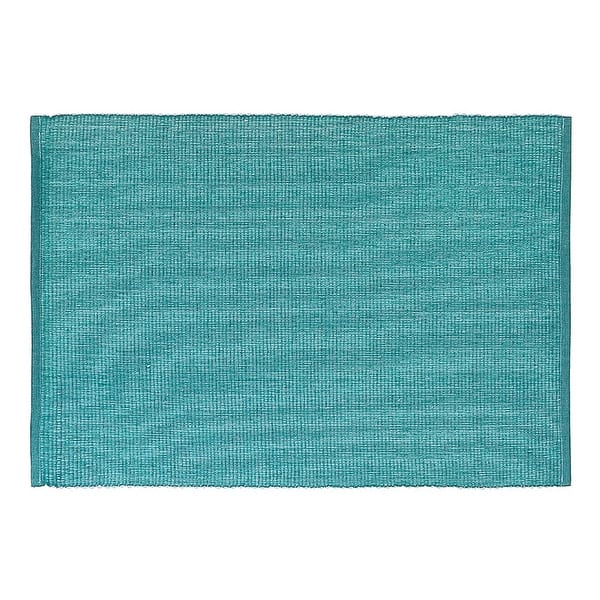 slide 2 of 2, Chambray Ribbed Placemat (Teal) - Set of 12