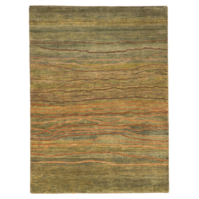 ECARPETGALLERY Hand-knotted Peshawar Ziegler Green Wool Rug - 5'1 x 6'11