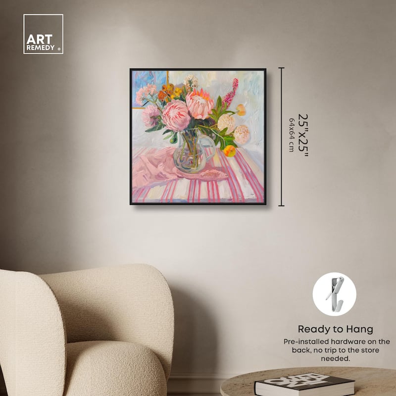 Pink Protea Pitcher Canvas by Art Remedy