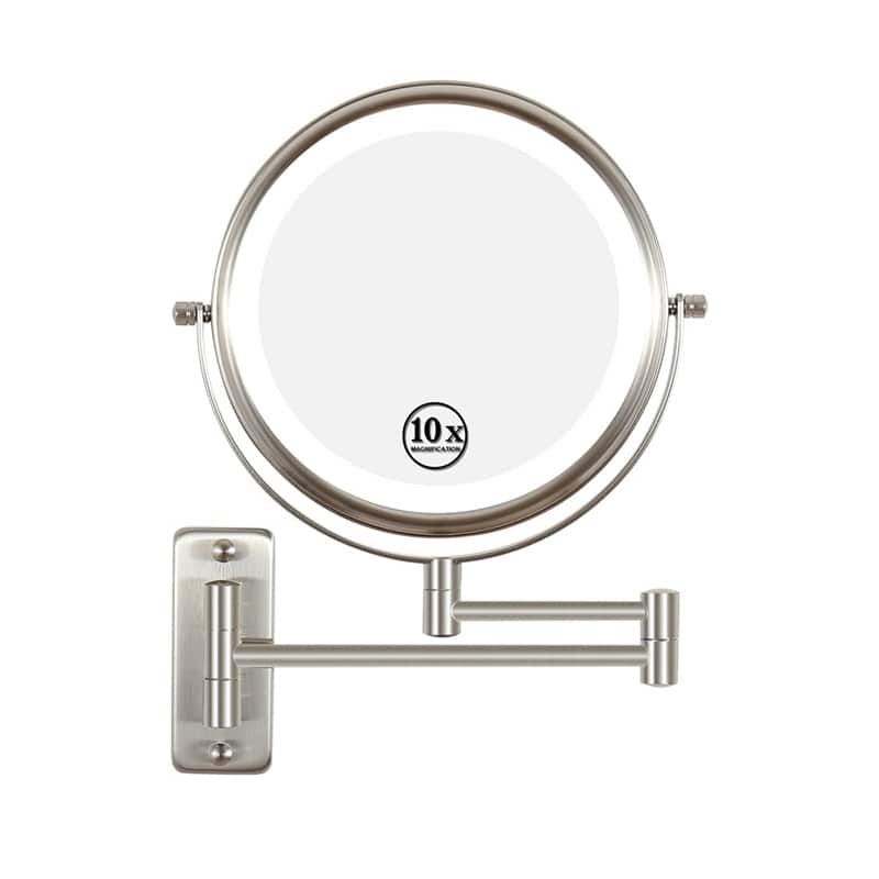 Wall Mounted Makeup Mirror with Down Double-Sided 1x/10x Magnification
