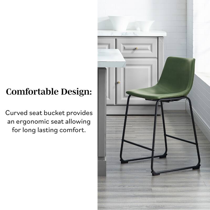 Middlebrook Prusiner 26-inch Faux Leather Counter Stool (Set of 2)
