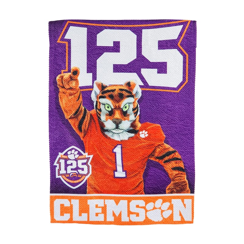 Embossed Suede Flag, Garden Size, Clemson University