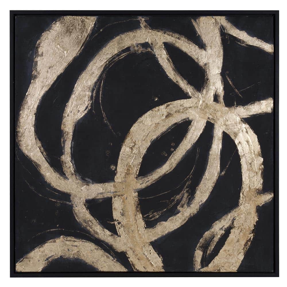 Allan Andrews Ballare Black and Gold Square Canvas Wall Art