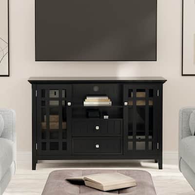 WYNDENHALL Freemont SOLID WOOD 53 inch Wide Transitional TV Media Stand For TVs up to 60 inches - 53"w x 16.5"d x 34.7" h