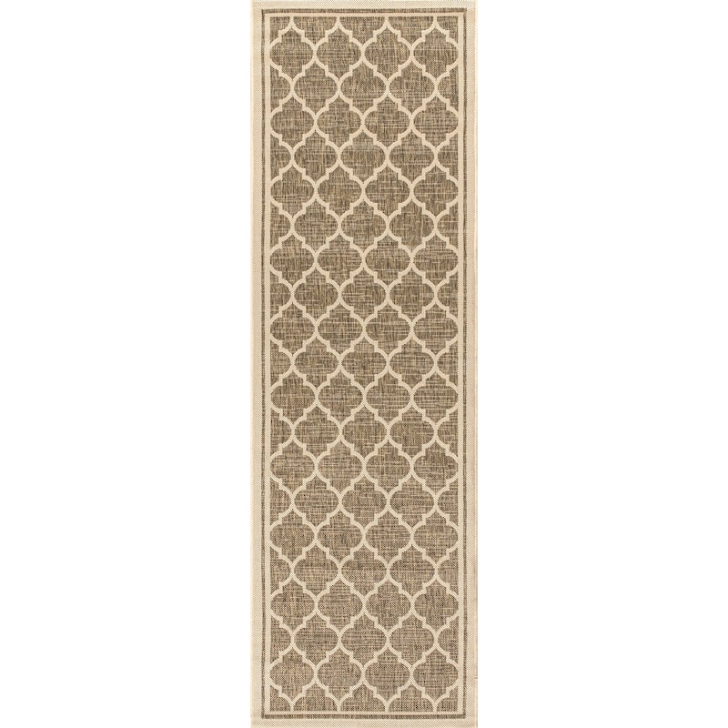 JONATHAN Y Zinnia Textured Weave Indoor/Outdoor Area Rug - 2 X 10 - Brown/Beige