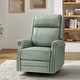 preview thumbnail 17 of 34, Alina Modern 20''w Genuine Leather Swivel Rocker Nursery Manual Recliner Chair with Rolled Arms by HULALA HOME