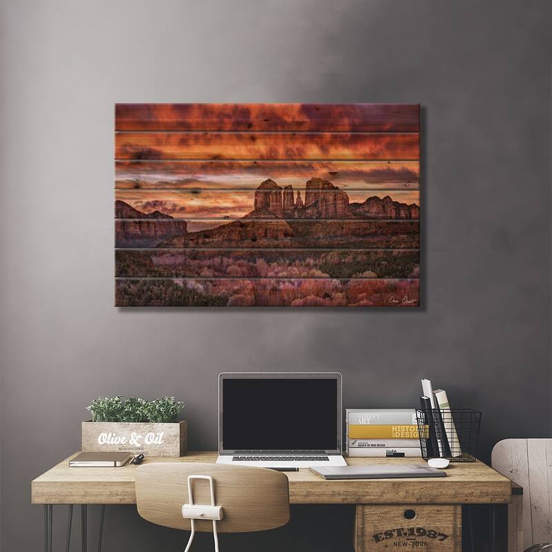 Pink Morning Glory IV Print On Wood by David Drost - Multi-Color