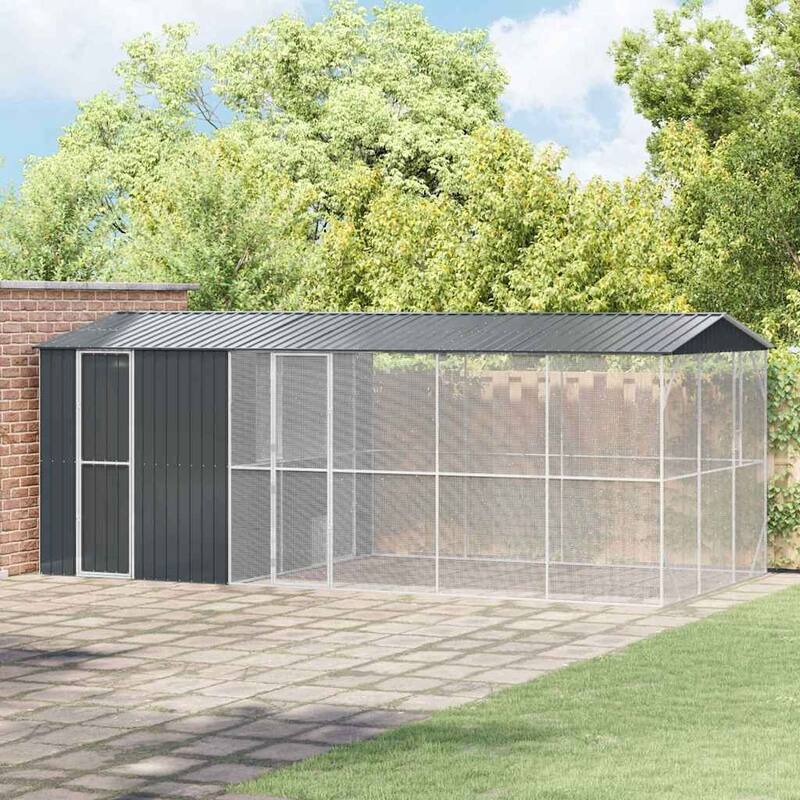 vidaXL Bird Cage Anthracite Galvanized steel - 645 x 310 x 247 cm