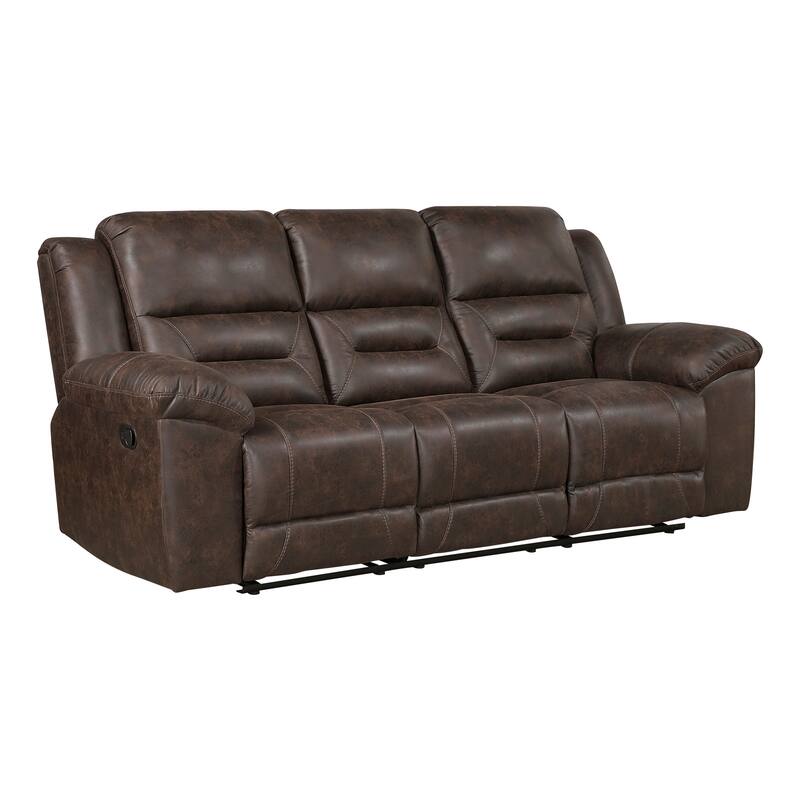 Alonzo Polished Microfiber 2-Piece Manual Reclining Sofa Set