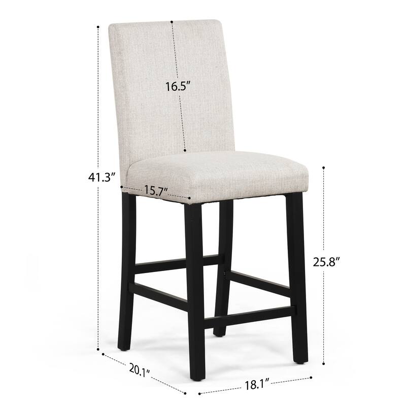 Ubaid Upholstered Counter Stool with Solid Wood Frame (Set of 2)