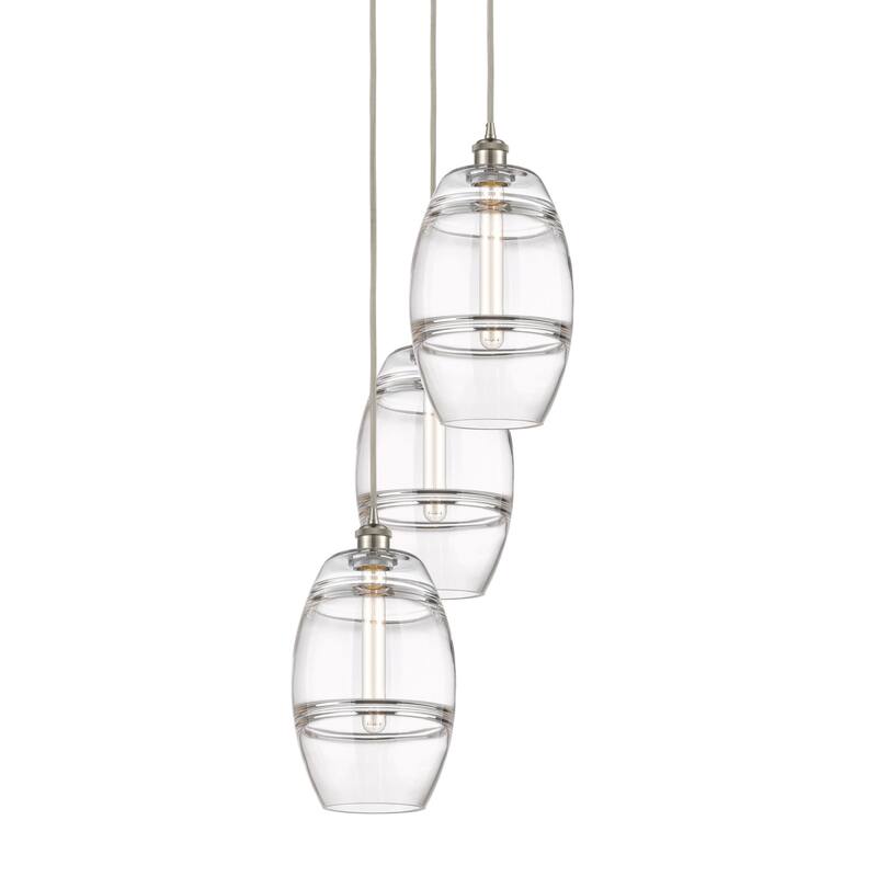 Innovations Lighting 113B-3P-30-15 Vaz Pendant Vaz 3 Light 15" Wide - Brushed Satin Nickel / Clear