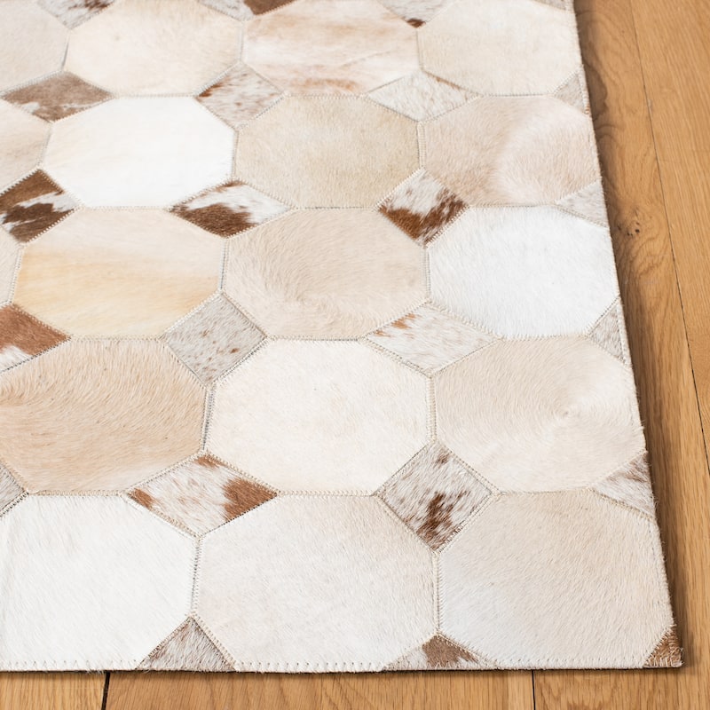 SAFAVIEH Flatweave Studio Leather Semiye Modern Rug