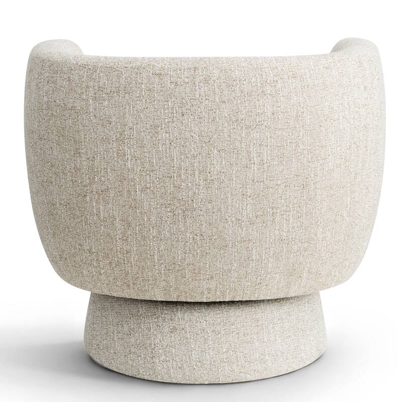 Upholstered 360 Swivel Barrel Accent Armchair