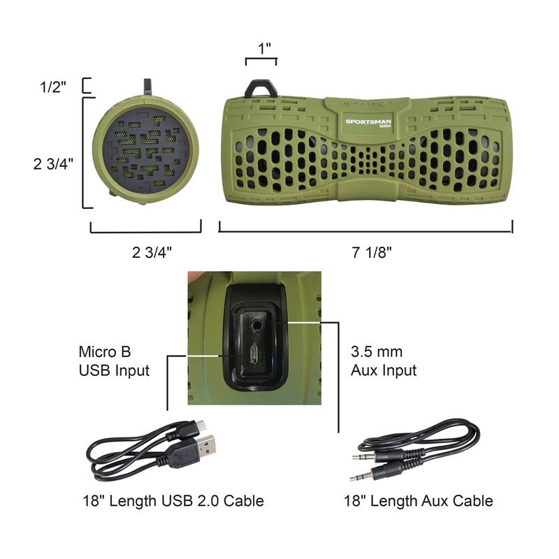 Sportsman Series Water Resistant Wireless Speaker