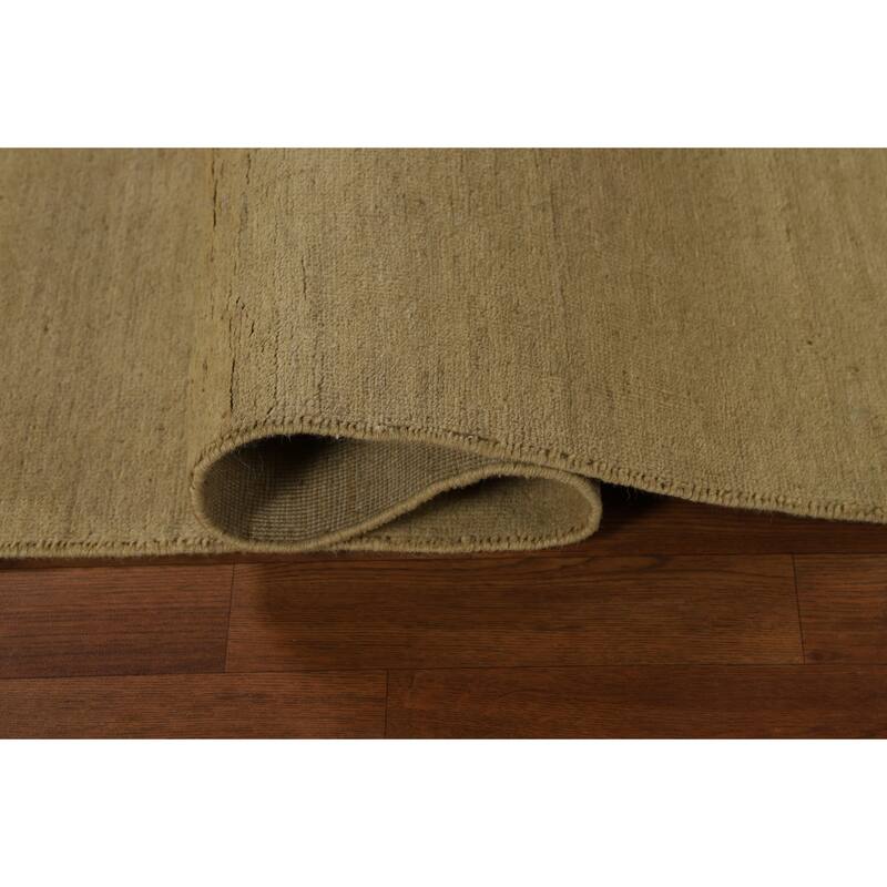 Gold Gabbeh Modern Runner Rug Handmade Wool Carpet - 2'9"x 10'0"