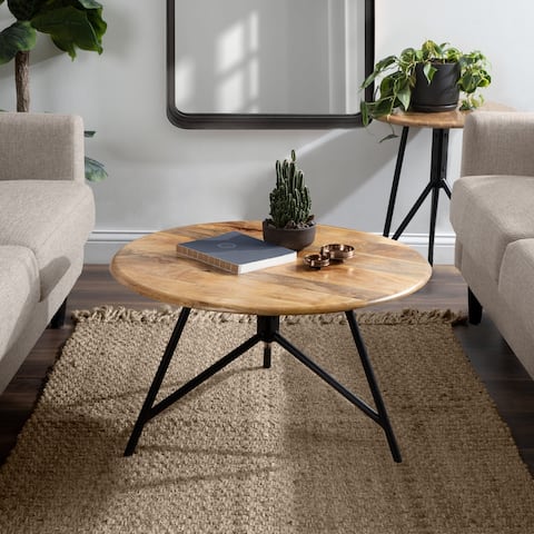 Kate and Laurel Pallson Round Wood Coffee Table - 28x28x18