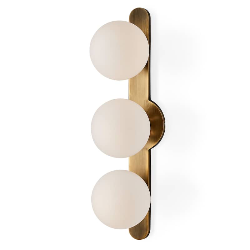 Mid-Century 3 Light Sconce - 22" - Antique Brass