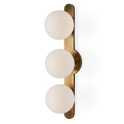 Mid-Century 3 Light Sconce - 22" - Antique Brass