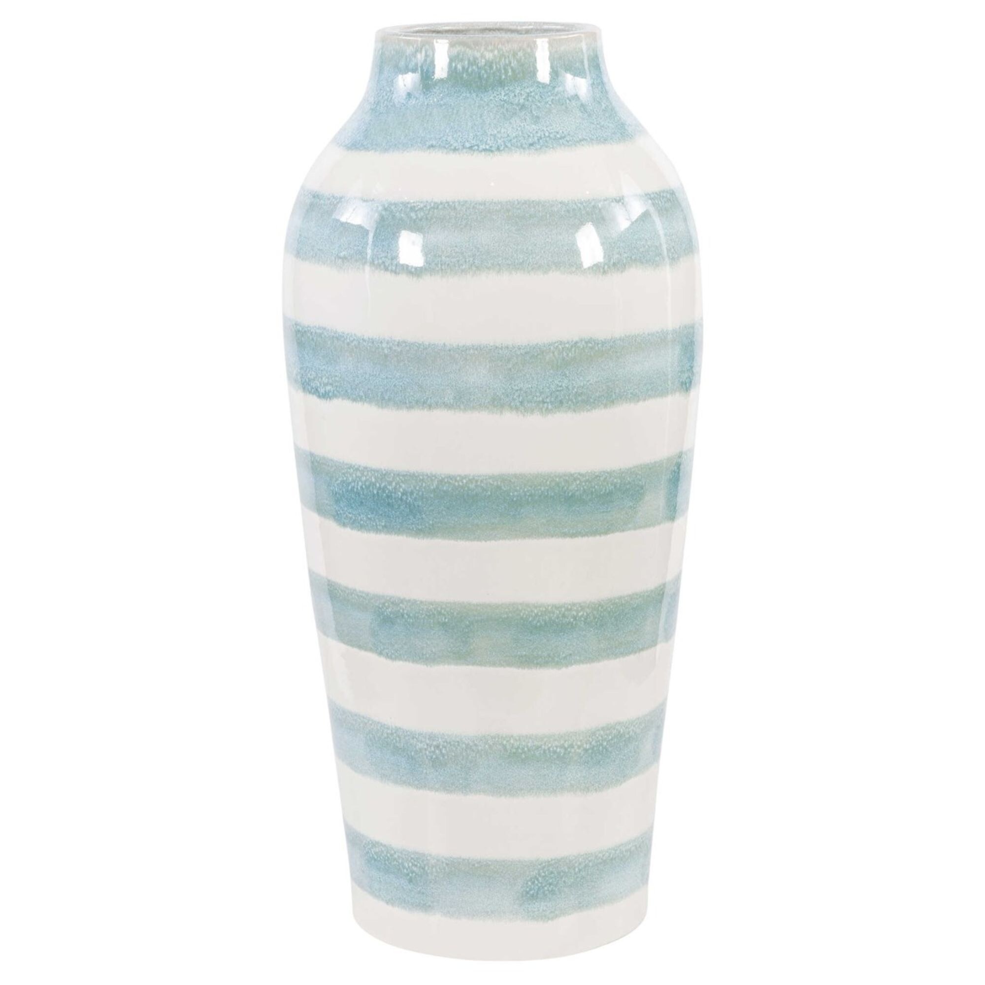 Shop 25 5 Cerulean Blue And White Striped Contemporary Vase N A