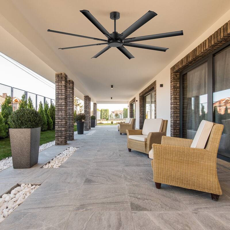 72-inch Large Ceiling Fan without Light with Remote (8-Aluminum Blades)