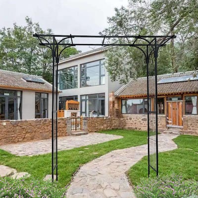 Metal Garden Arch Garden Arbor Trellis for Climbing Plants