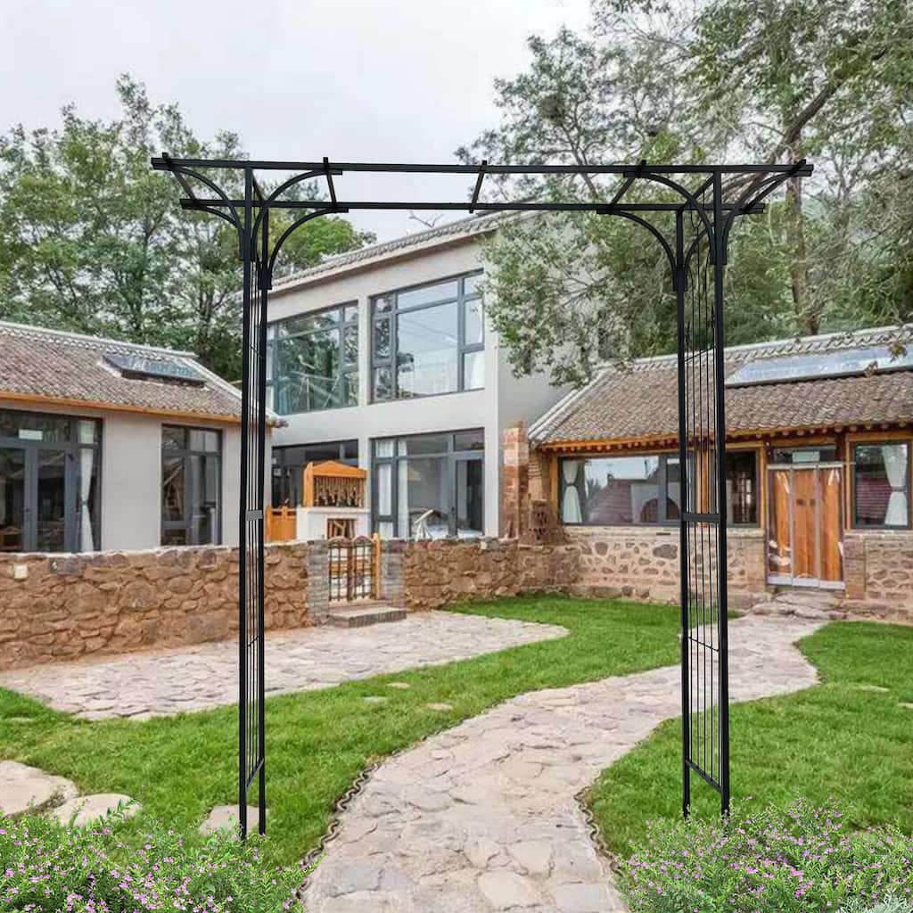 Metal Garden Arch Garden Arbor Trellis for Climbing Plants
