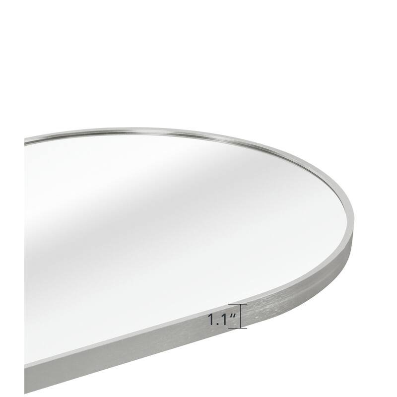 Silver 63 X 20in Pill Shaped Full Lenghth Mirror Or Bathroom Mirror