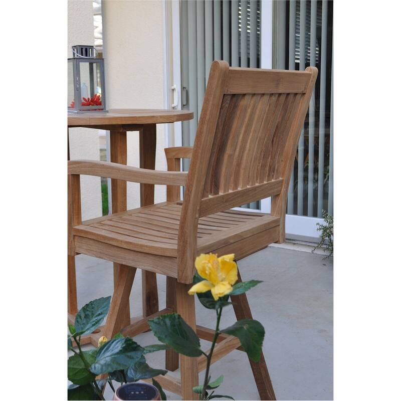 Rialto Teak Bar Stool with Swivel-Base