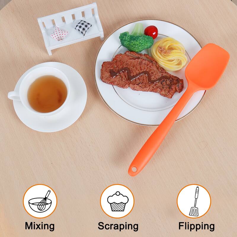 3pcs Silicone Spatula Heat Resistant Rubber Scraper for Cooking Baking - 3 Pcs
